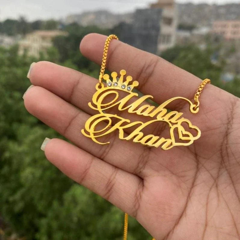 Customize Crown Name Necklace