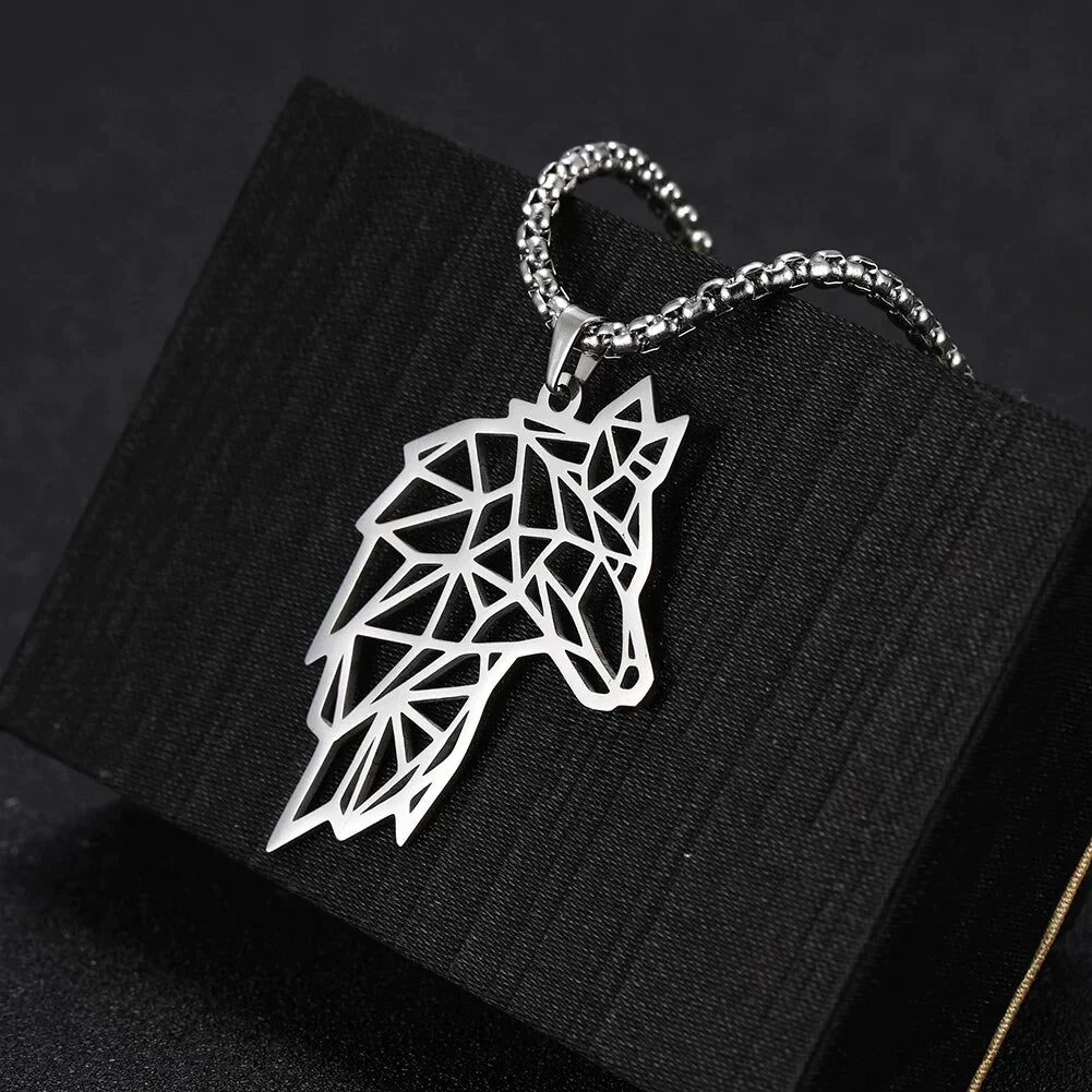 Skyrim Men Wolf Head Necklace - Pendant