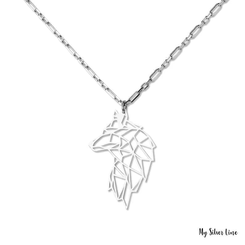 Origami Wolf Necklace