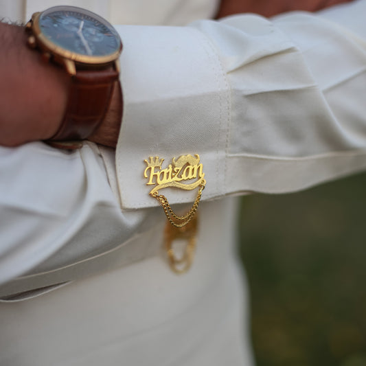 Customize Name Cufflinks With Chain