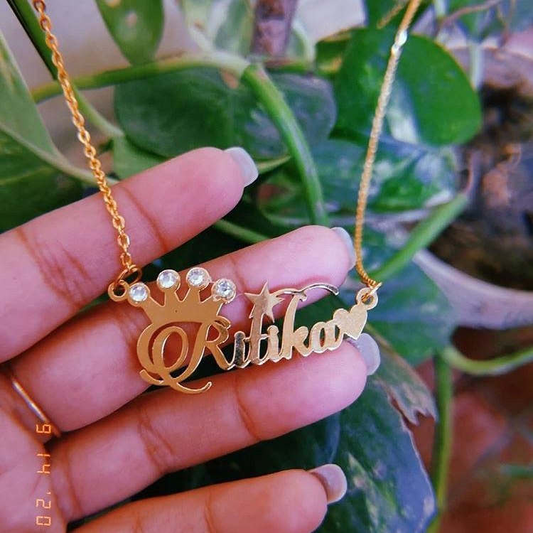 Customize Crown Name Necklace