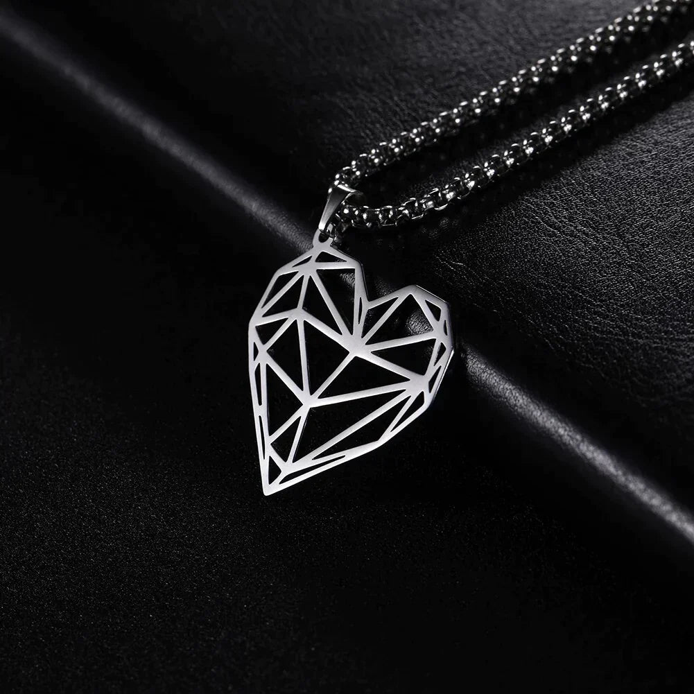 Fashion Big Hollow Heart Charm Necklace - Pendant