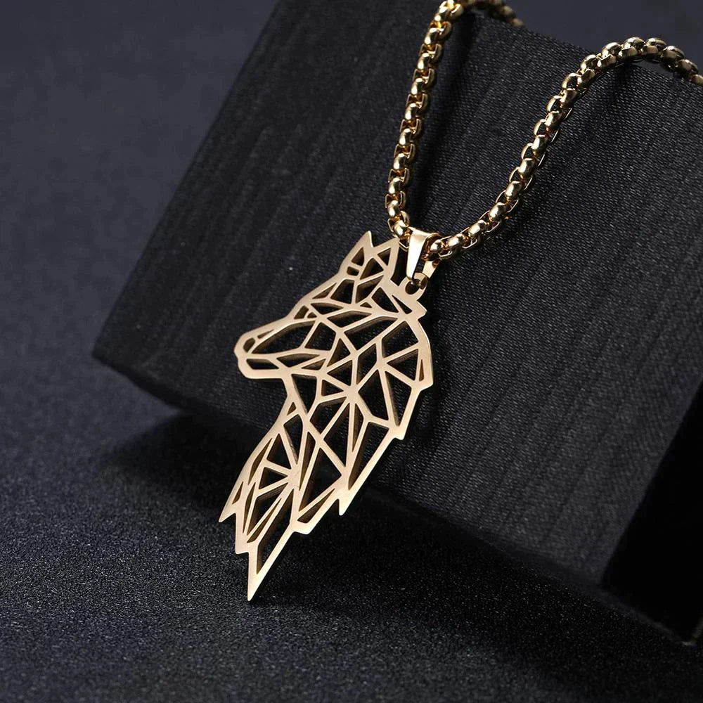 Skyrim Men Wolf Head Necklace - Pendant