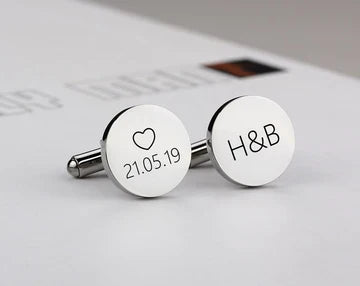 Engraved Round Name Cufflink