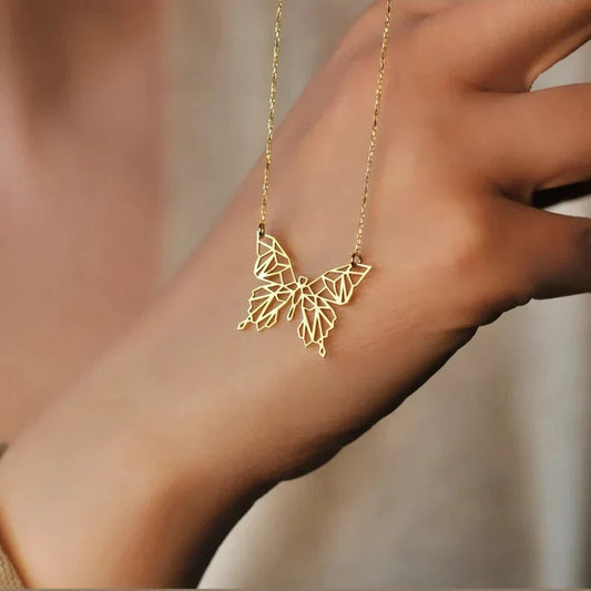 Butterfly Necklace,Geometric Butterfly